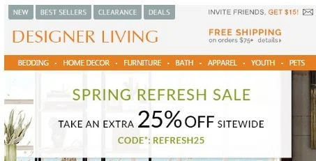 Designer living coupon code