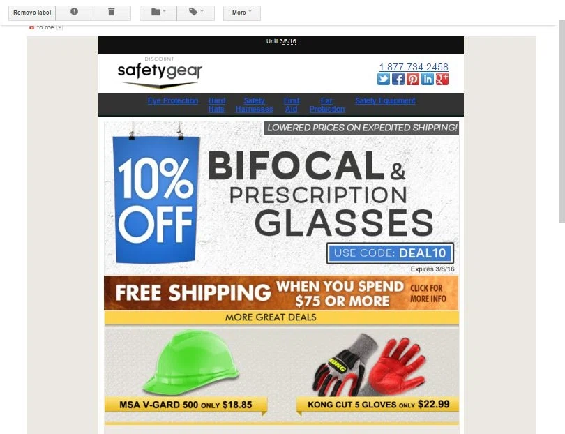 Discount safety gear coupon