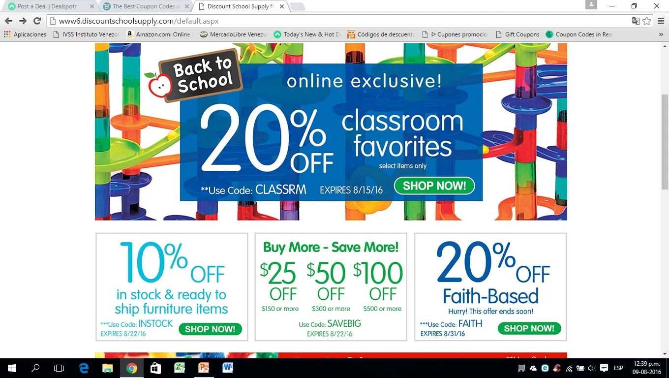 Discount school supply coupon 20 off