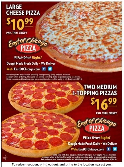 East of chicago coupon code