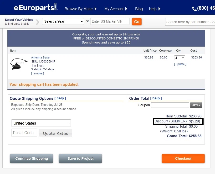 Eeuroparts coupon code