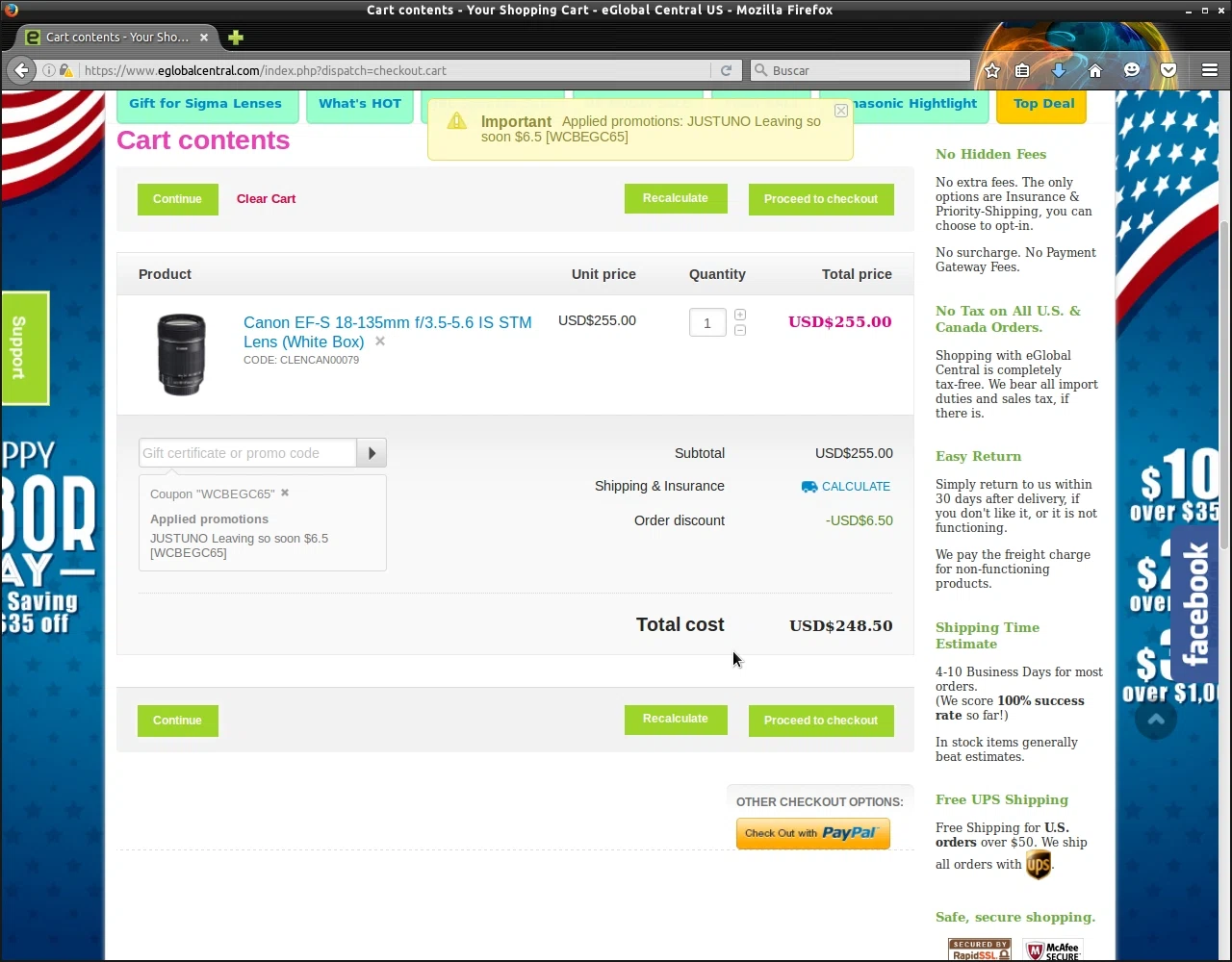 Eglobal discount coupon