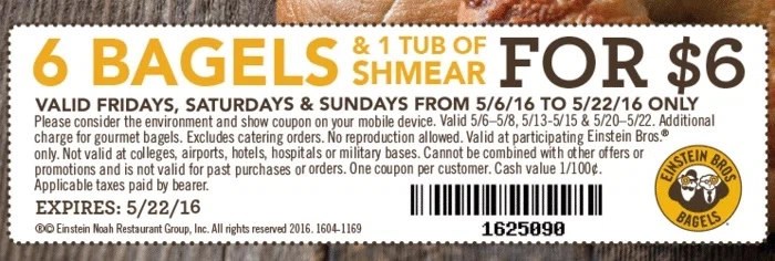 Einstein bagels coupons may 2019