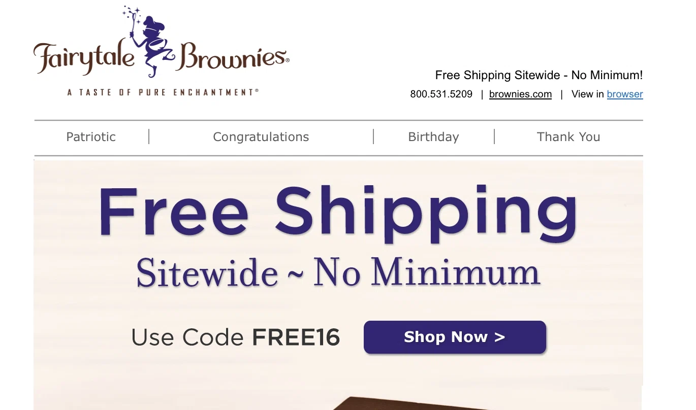 Coupon fairytale brownies