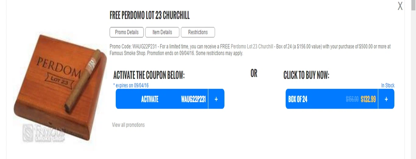 Famous smoke shop coupon code