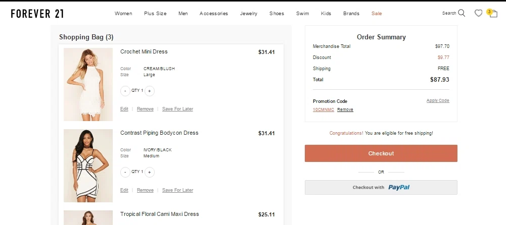 Forever 21 coupons 2018 free shipping