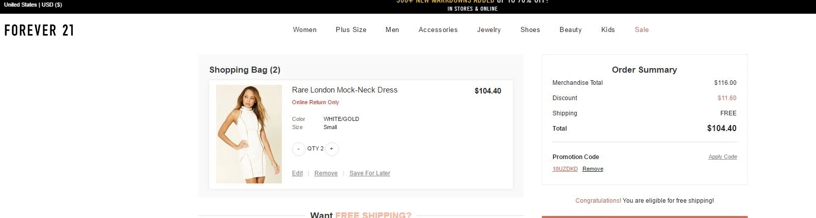Forever 21 coupon codes 10 off
