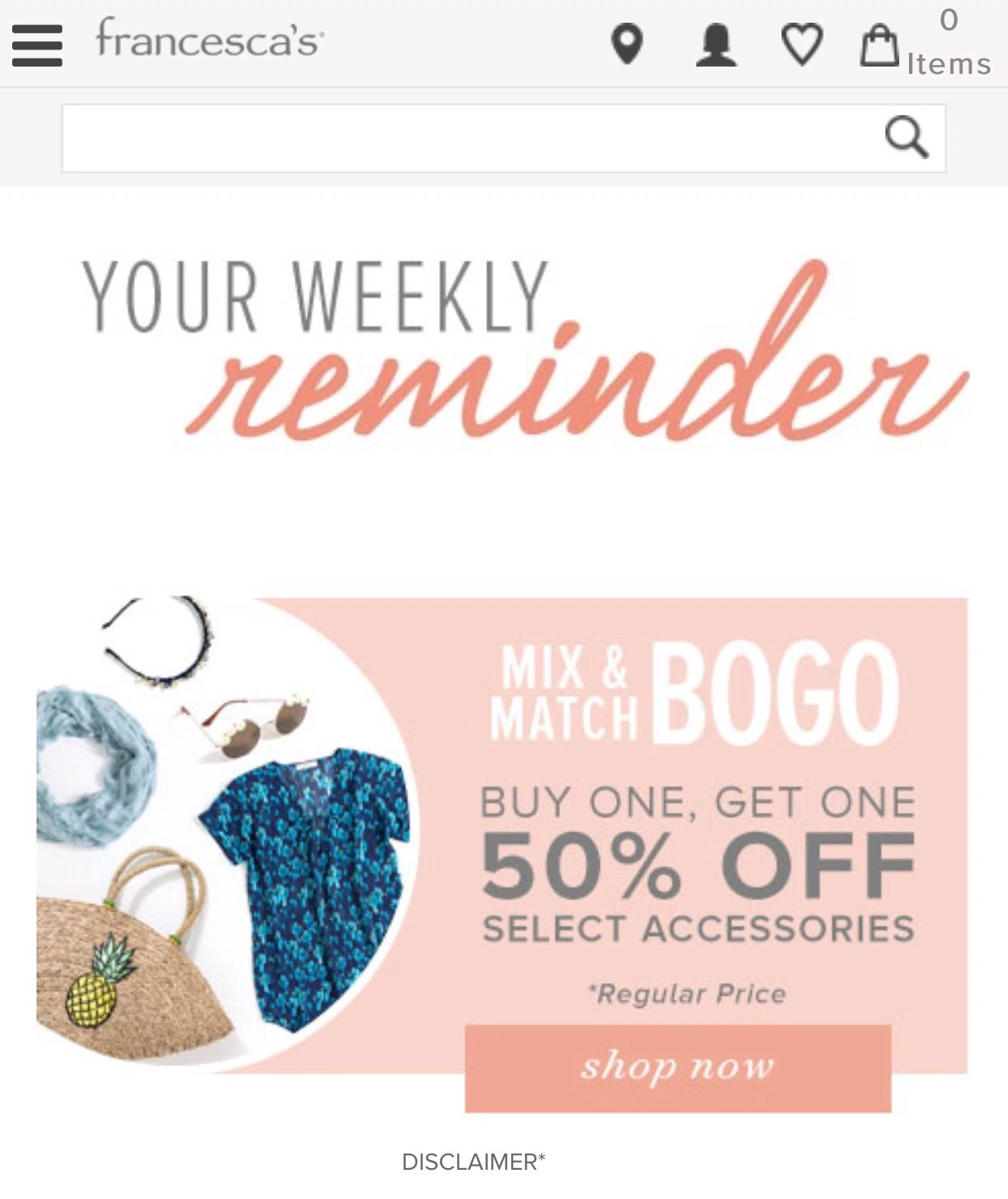 Francescas coupon code