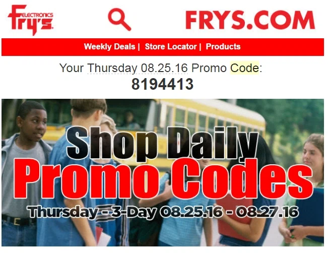 Frys coupon code