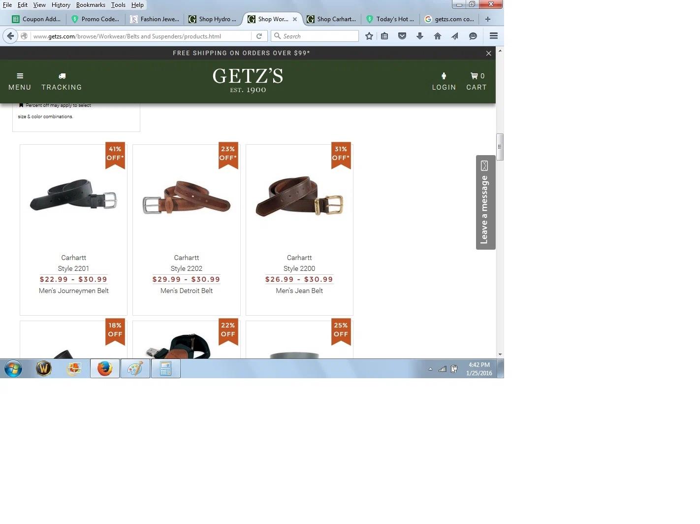 Getzs coupon code