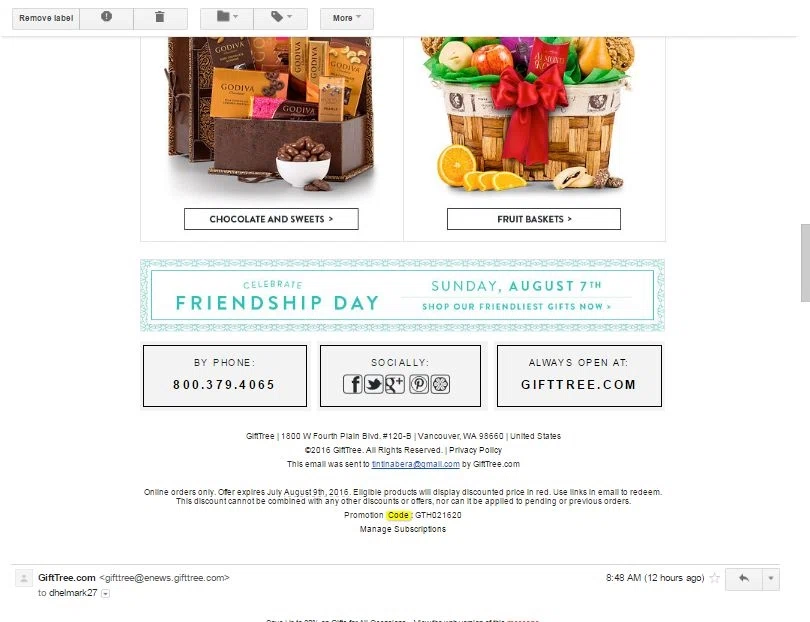 Gifttree.com coupon code