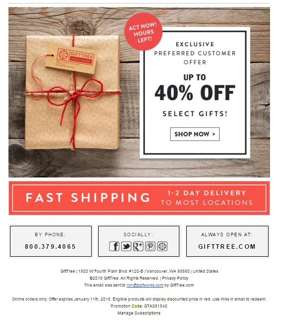 Gifttree.com coupon code