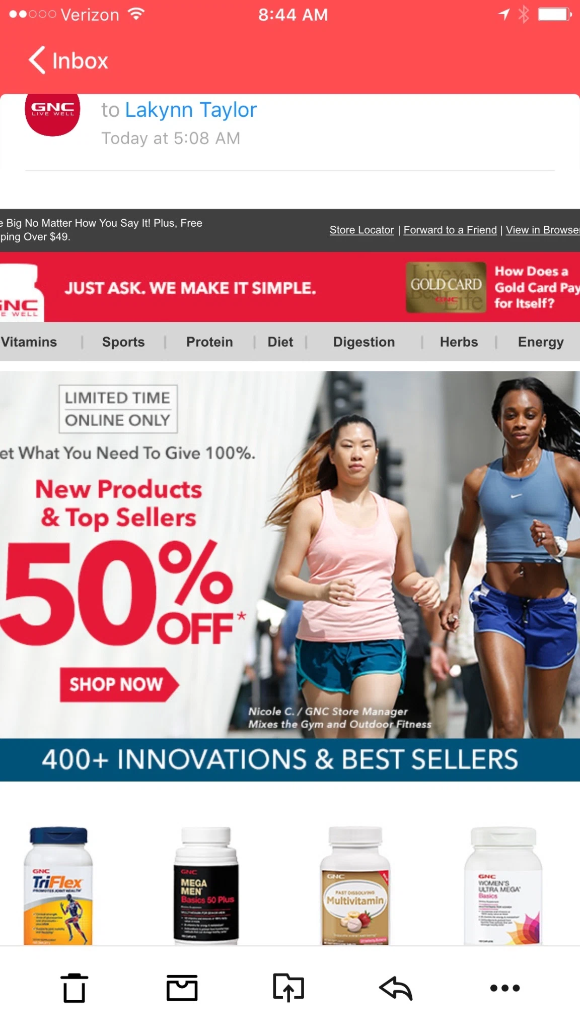 Gnc tuesday discount GNC is a world renowned retailer of nutritional products ranging from herbs, vitamins, supplements, nutrition, minerals to energy products. It's easy ordering process, fast shipping and extensive variety has made customers appreciate GNC for their nutritional needs.