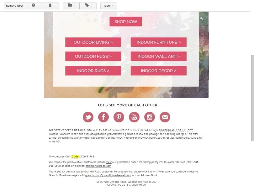 grandin road catalog coupons