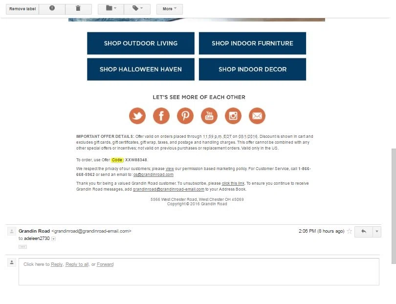 Patience brewster discount coupons