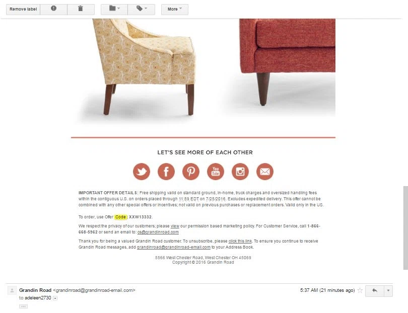 Patience brewster discount coupons
