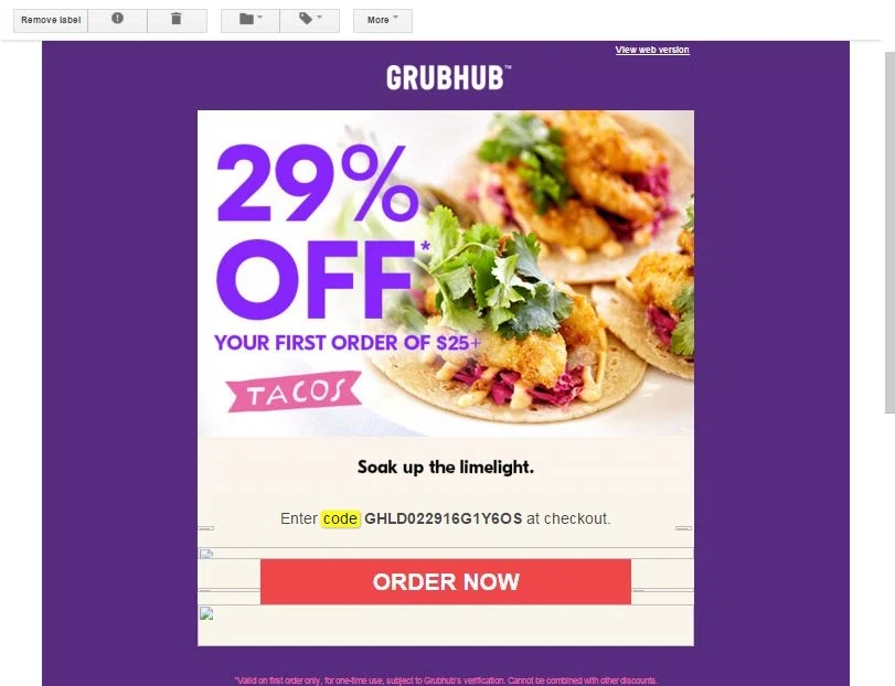 Grubhub first time coupon code
