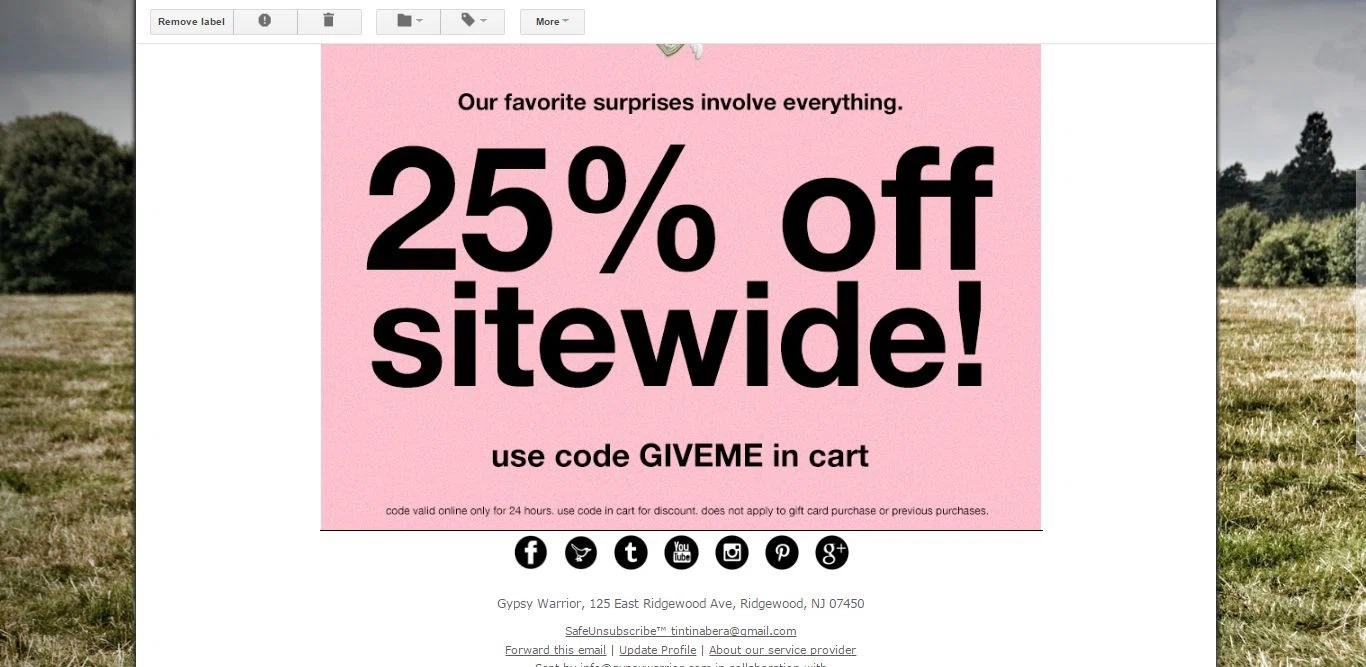 gypsy warrior coupon