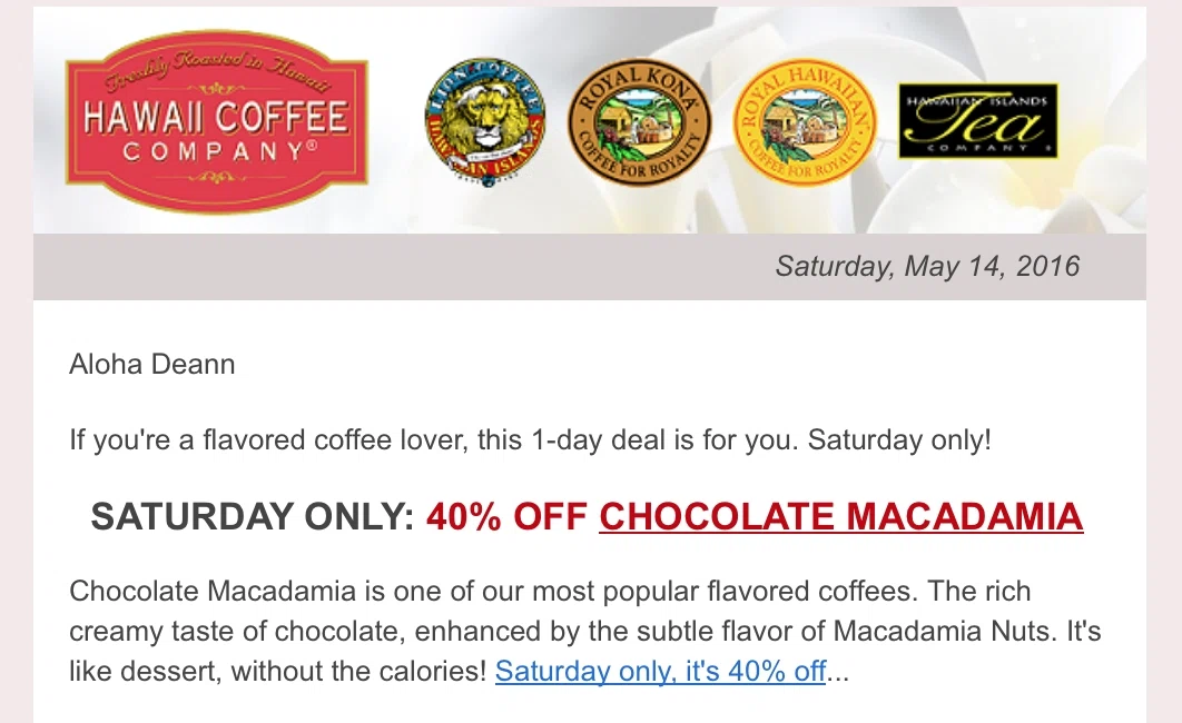 Hawaii coffee company coupons and discount code