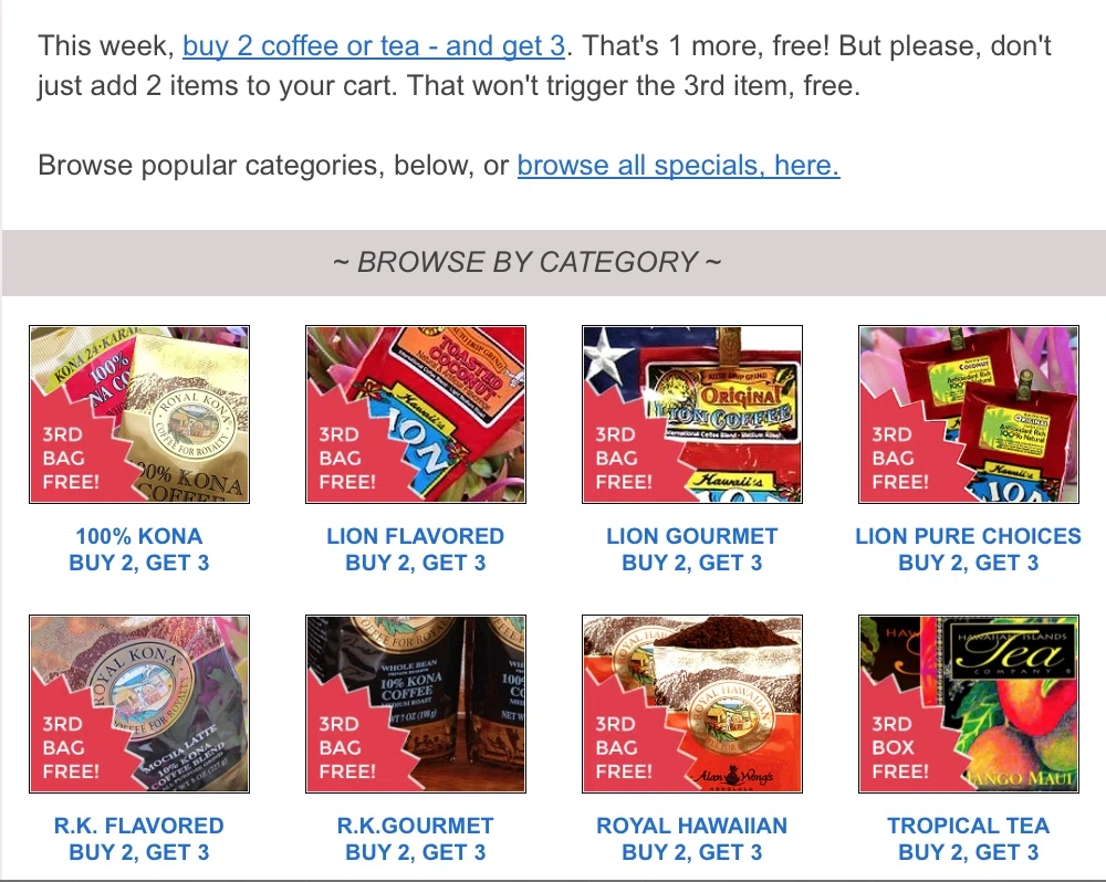 Hawaii coffee company coupons and discount code