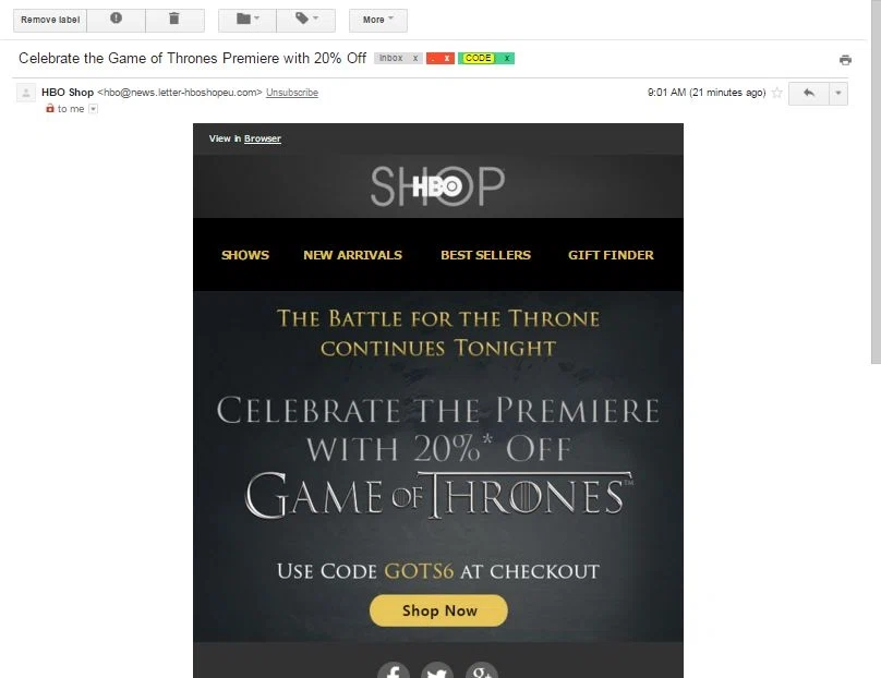 hbo shop coupons