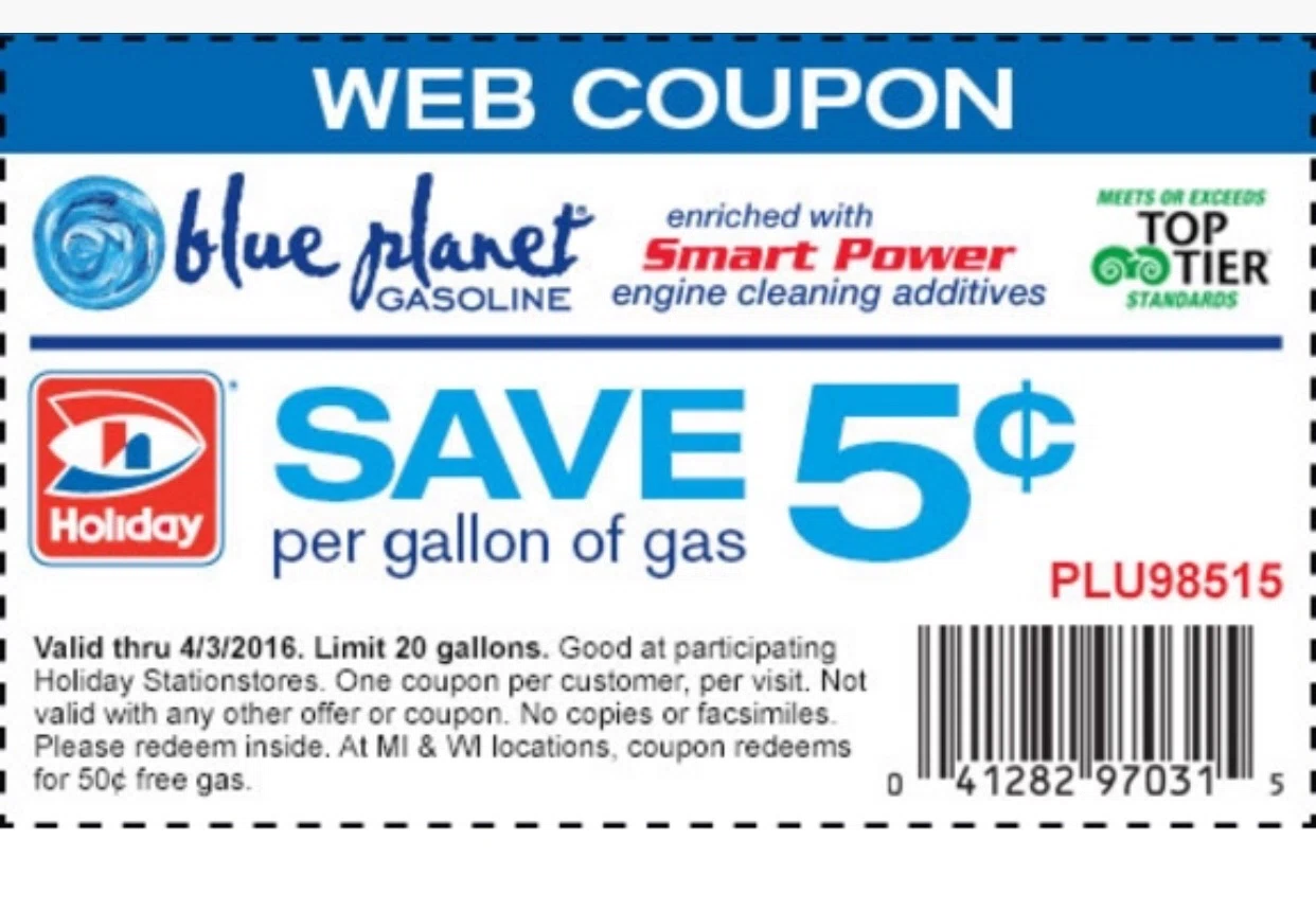 Gas discount coupons