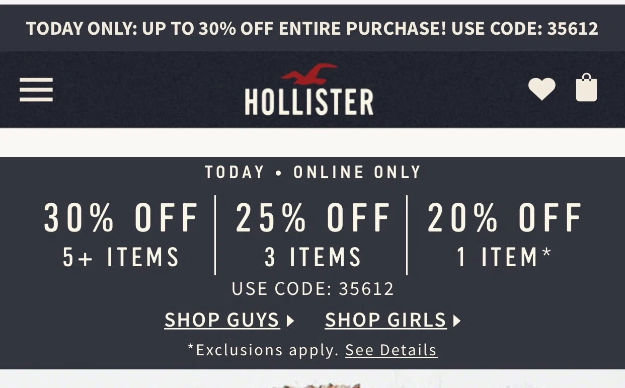 Hollister coupons sign up