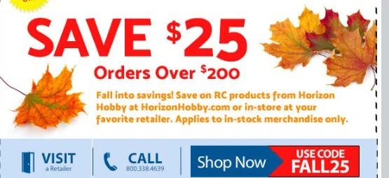 Save more at these popular stores When it comes to radio control fun, Horizon Hobby doesn’t toy around. Check out the well-designed radio control airplanes, cars, boats, and quads, all designed and crafted using the latest technology. Horizon Hobby’s RCs are fully capable of providing unmatched performance.
