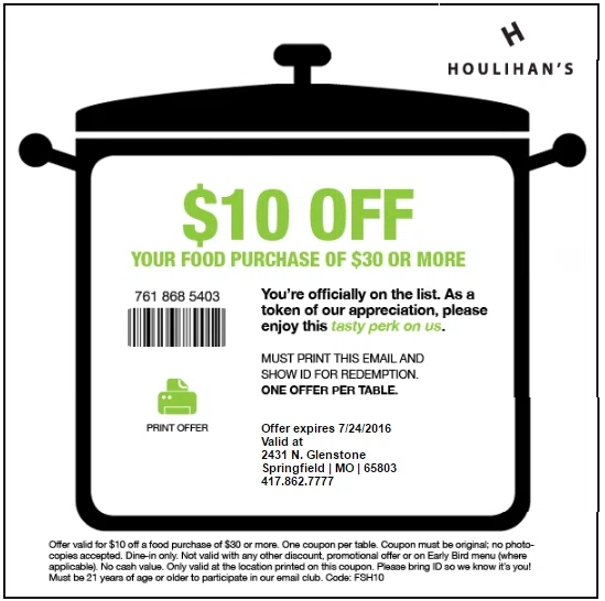 Houlihan's coupons