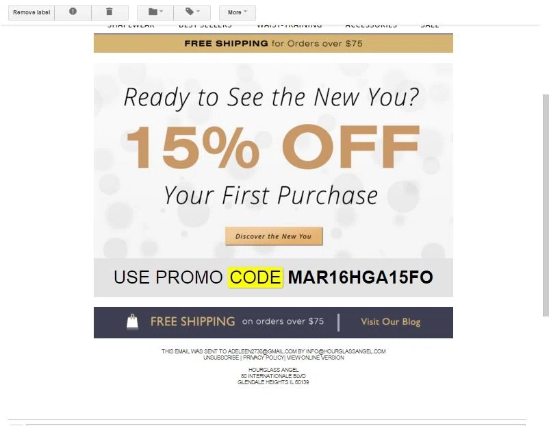 Hourglass angel coupon code
