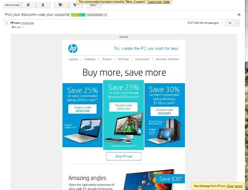 Hp laptop discount coupons