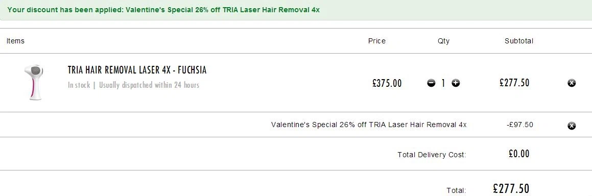 Coupons tria laser hair removal system