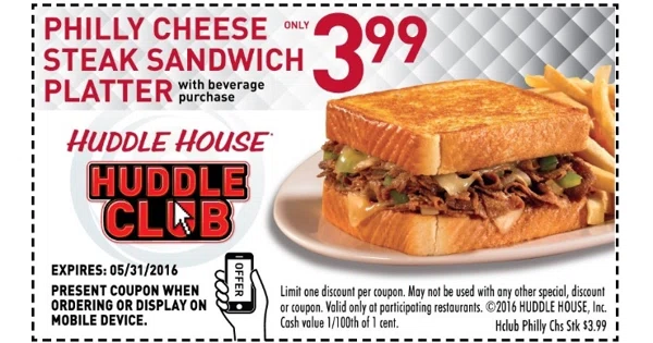 Coupon huddle house