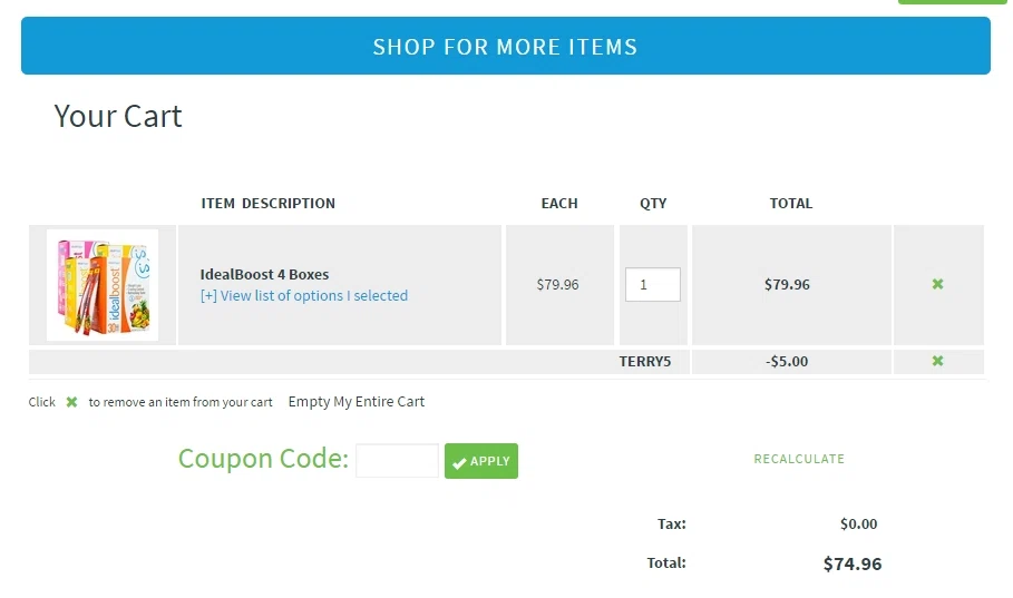 Coupon code ideal shape
