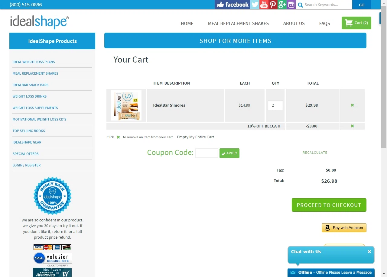 Coupon code for idealshape
