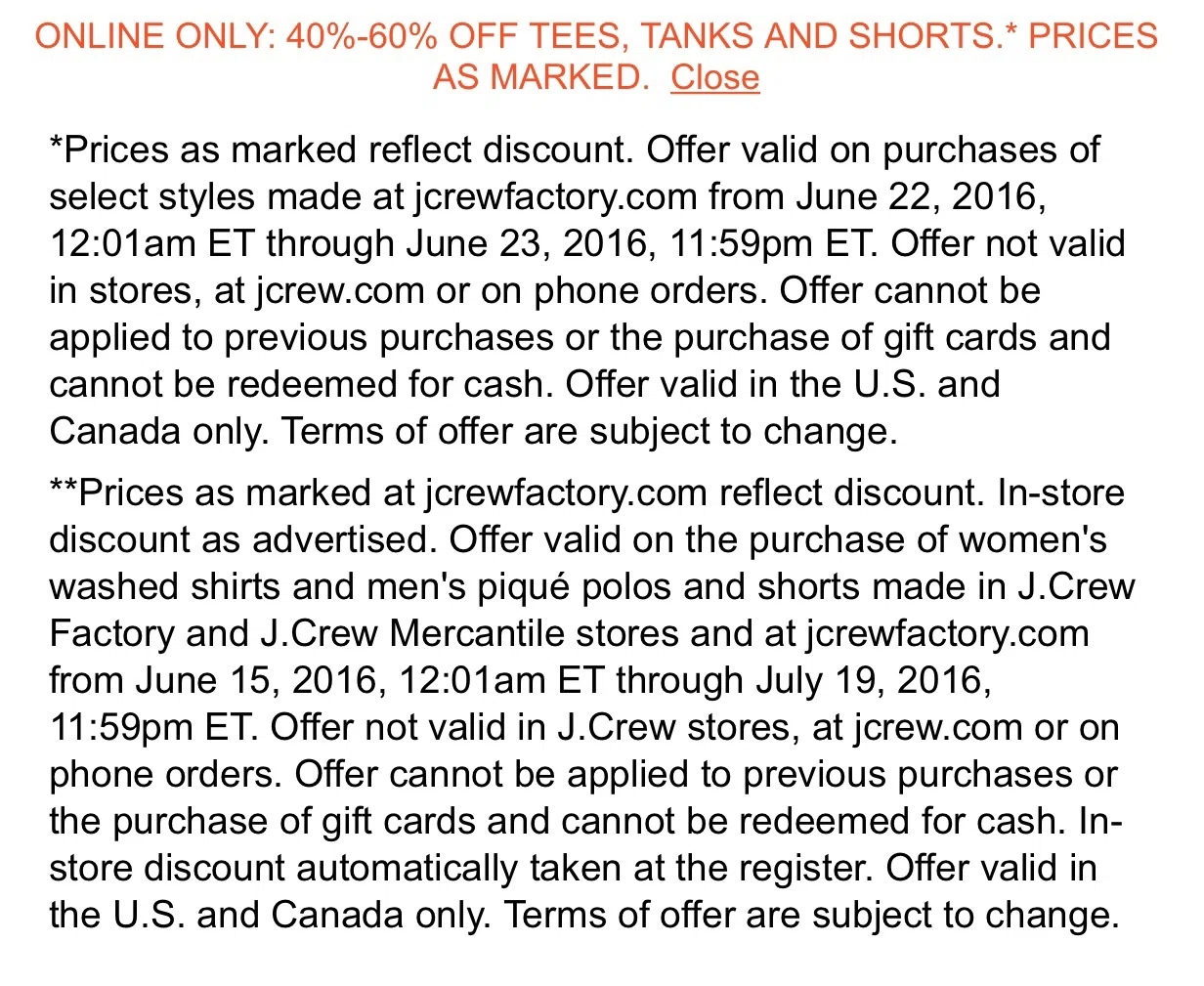J crew factory coupons 2018