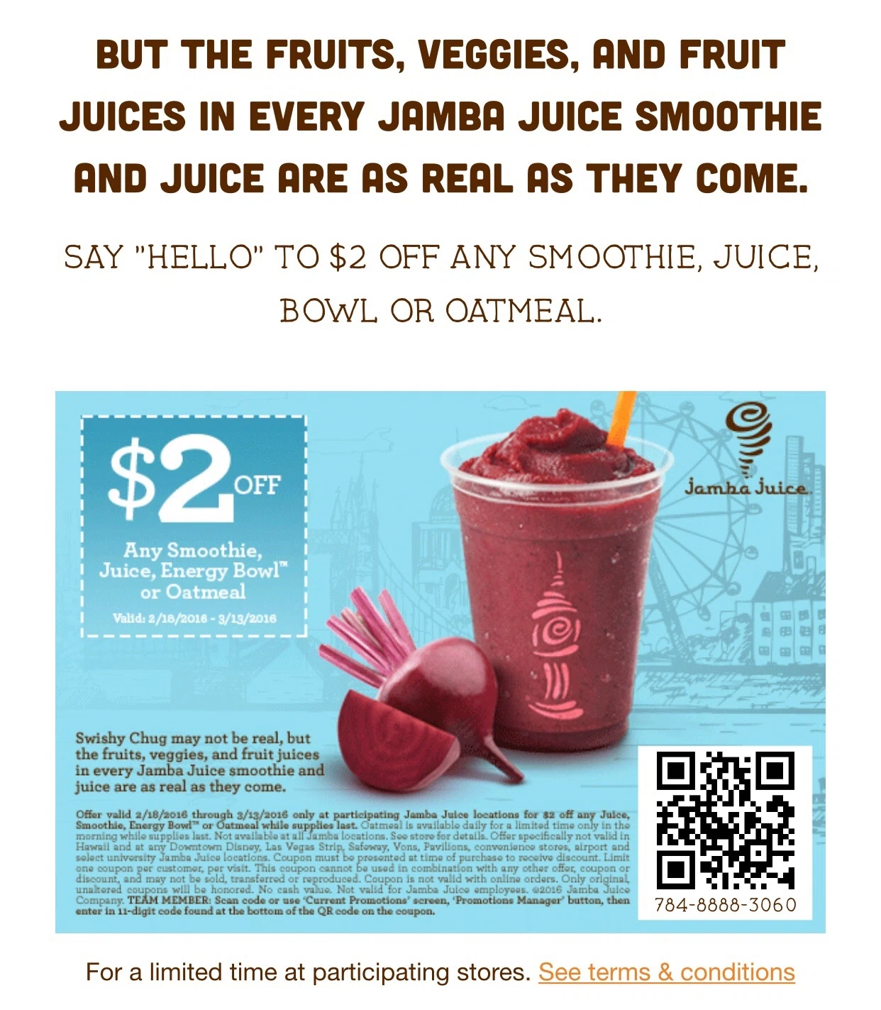 Coupon for jamba juice smoothie