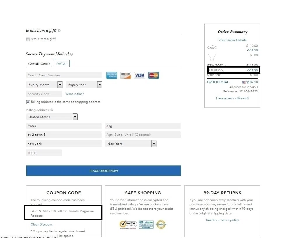 Mailbox merchant coupon code