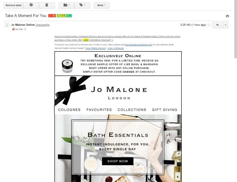 Jo malone discount coupons