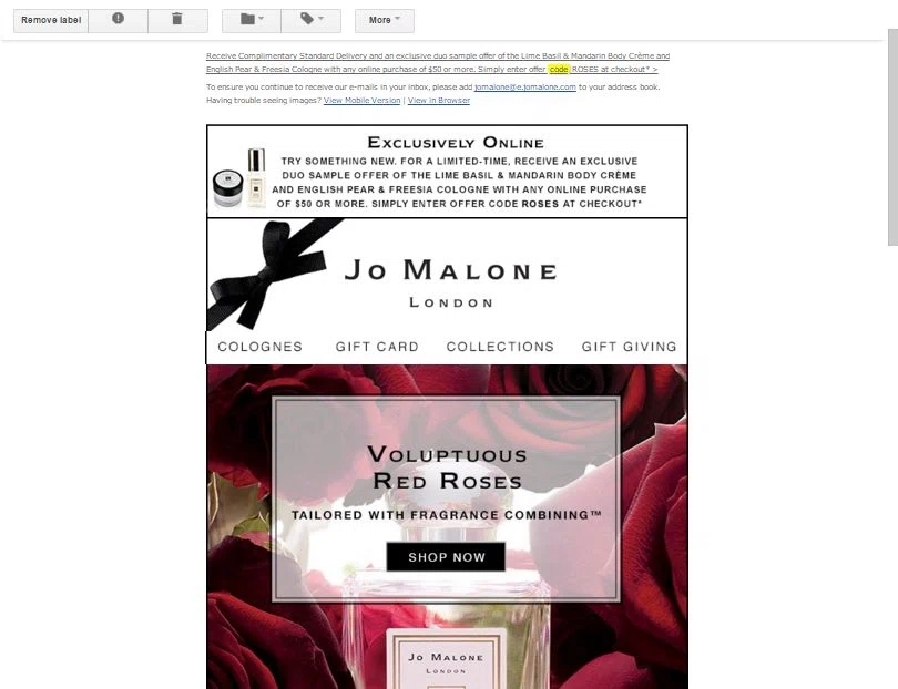 Jo malone discount coupons