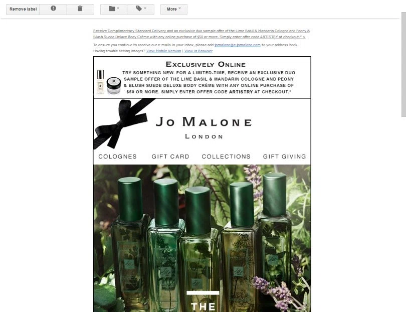 Jo malone discount coupons