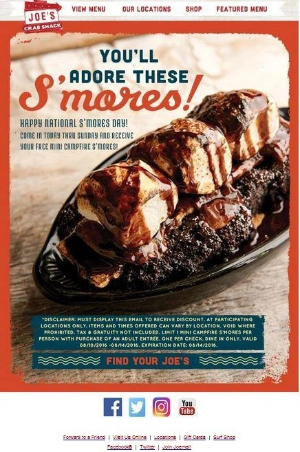 Printable coupons for joe's crab shack 2018