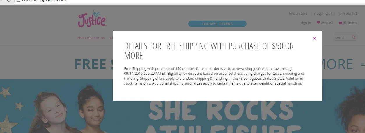 Shopjustice.com coupon code