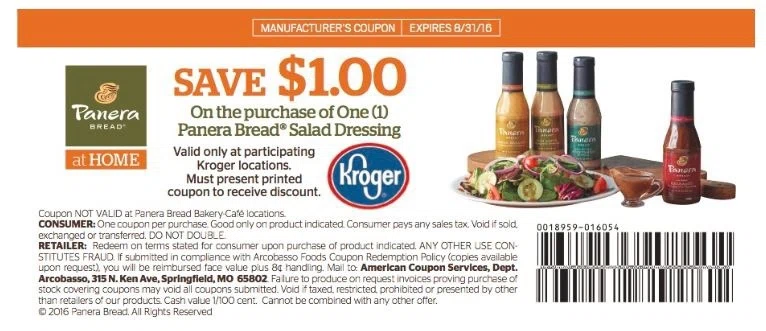 Panera bread printable coupon 2018