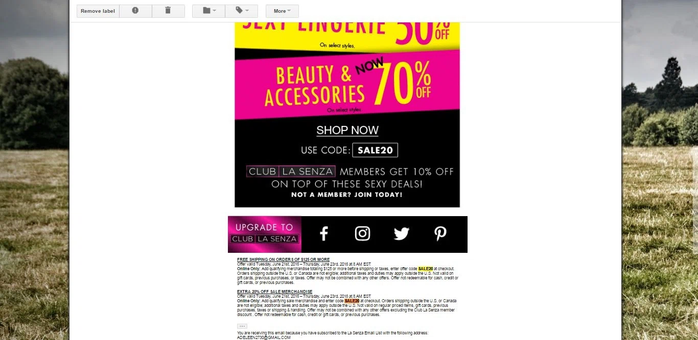La senza coupon code