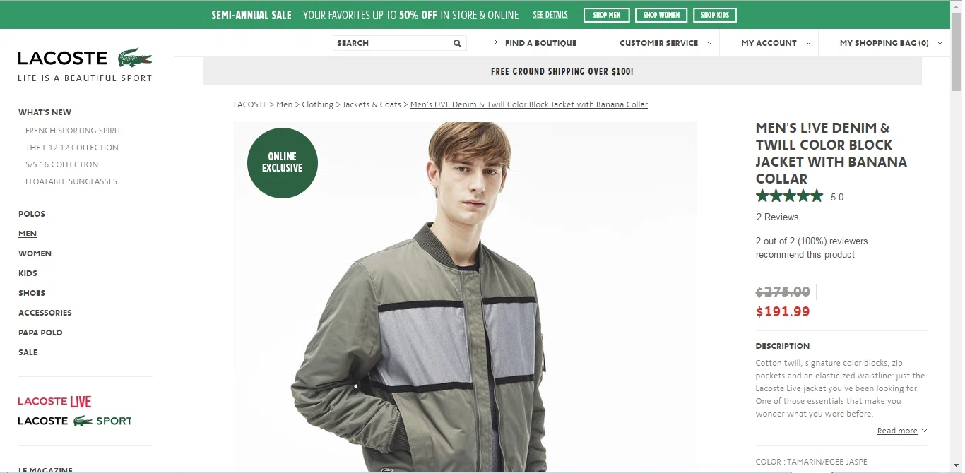 Lacoste coupons online
