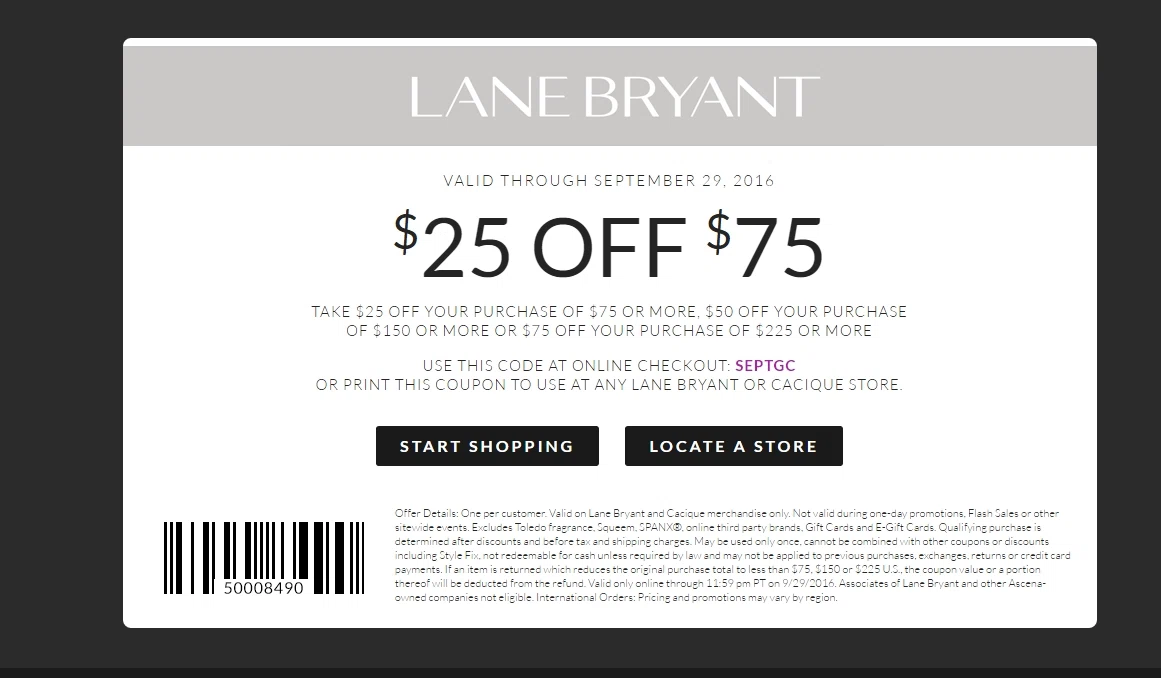 Lane bryant coupon codes