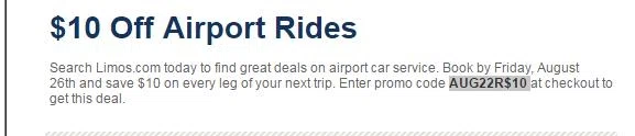 Limo discount coupons