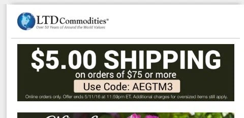 Ltd commodities discount coupons