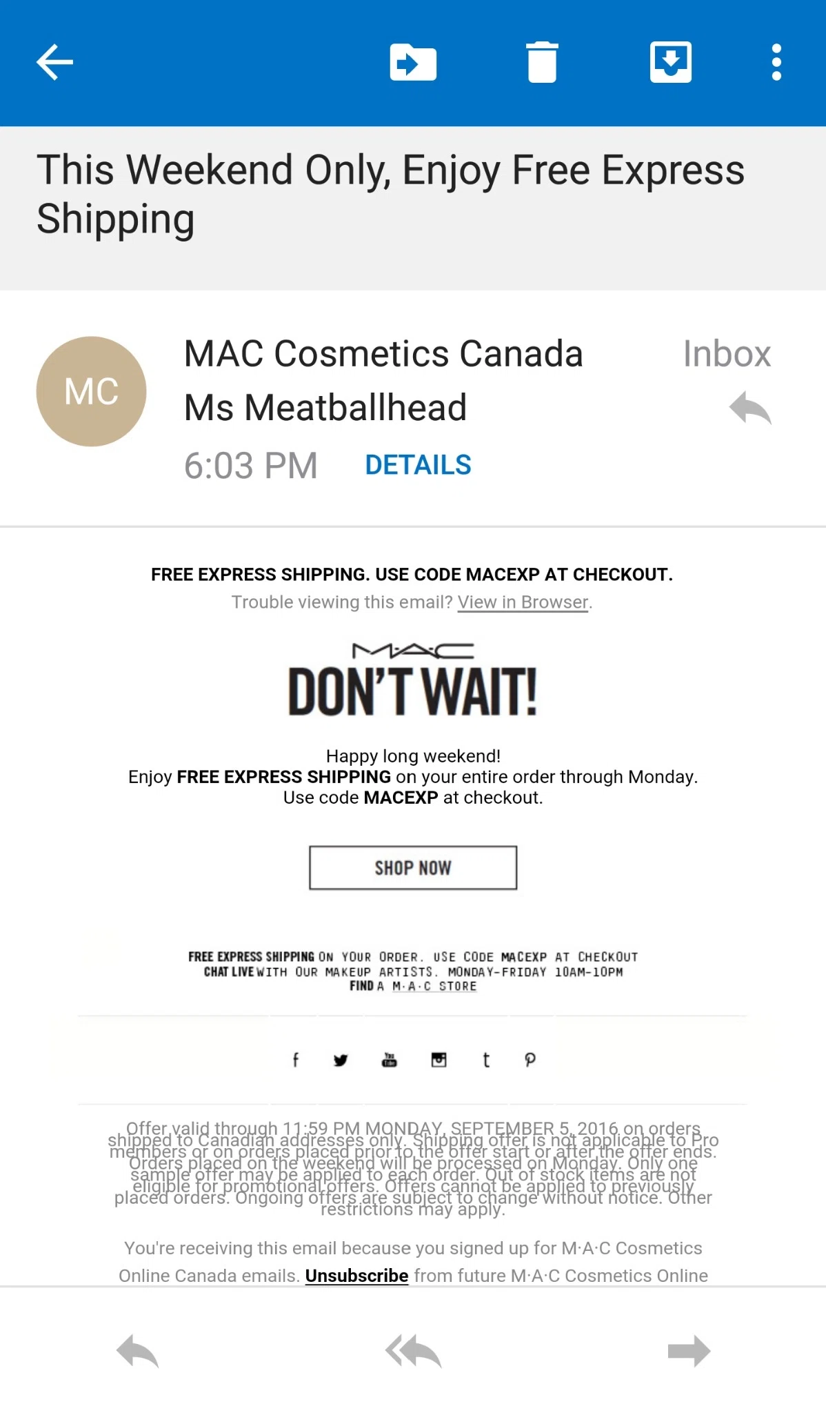 Mac d discount coupons